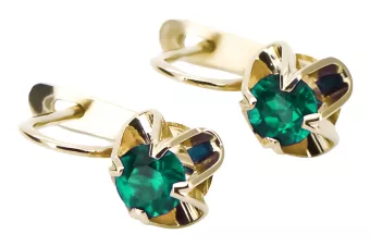 Aur galben 14K Smarald Cercei Stil Vintage vec018y